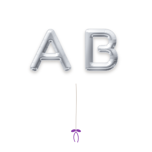 Foil letter balloons