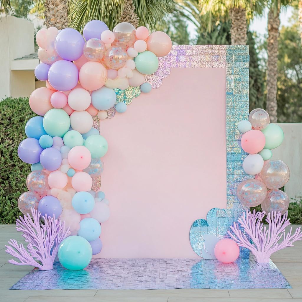 Pastel Mermaid Arch balloon decoration